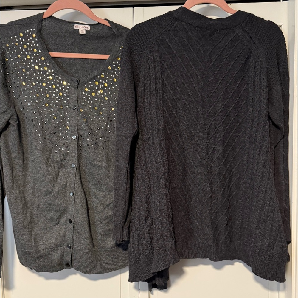 BUNDLE OFFER - 2 Grey cardigans both size XL